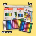 Deli Plastic Crayon 12 Colors EC20000