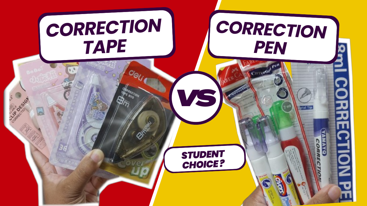 Correction tape vs correction pen