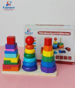 Rainbow Tower 3 Column Wooden Stacking Toy