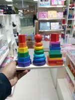 Rainbow Tower 3 Column Wooden Stacking Toy