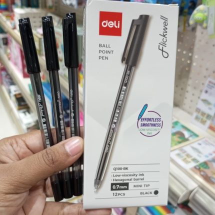 Deli Ball pen Black EQ100-BK (12pc)